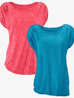 T-shirt à manches courtes superbes fronces aux épaules