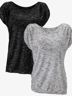 T-shirt à manches courtes superbes fronces aux épaules