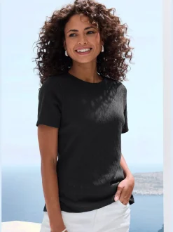T-shirt à manches courtes tricot fin ajouré