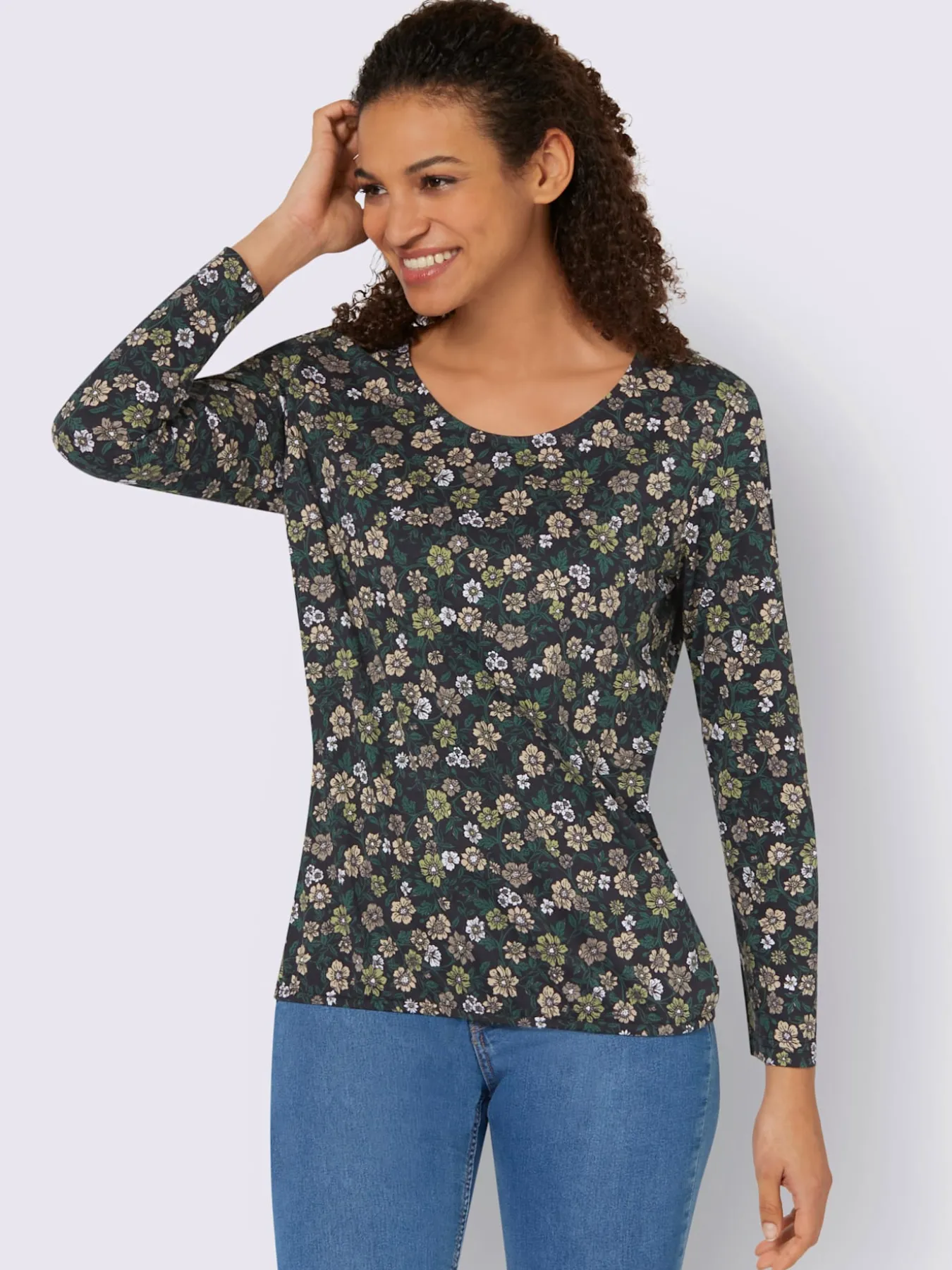 T-shirt à manches longues 50% coton et 50% modal