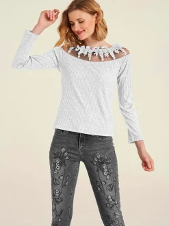 T-shirt à manches longues coupe ajustée