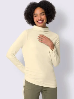 T-shirt à manches longues coulisses latérales avec liens à nouer