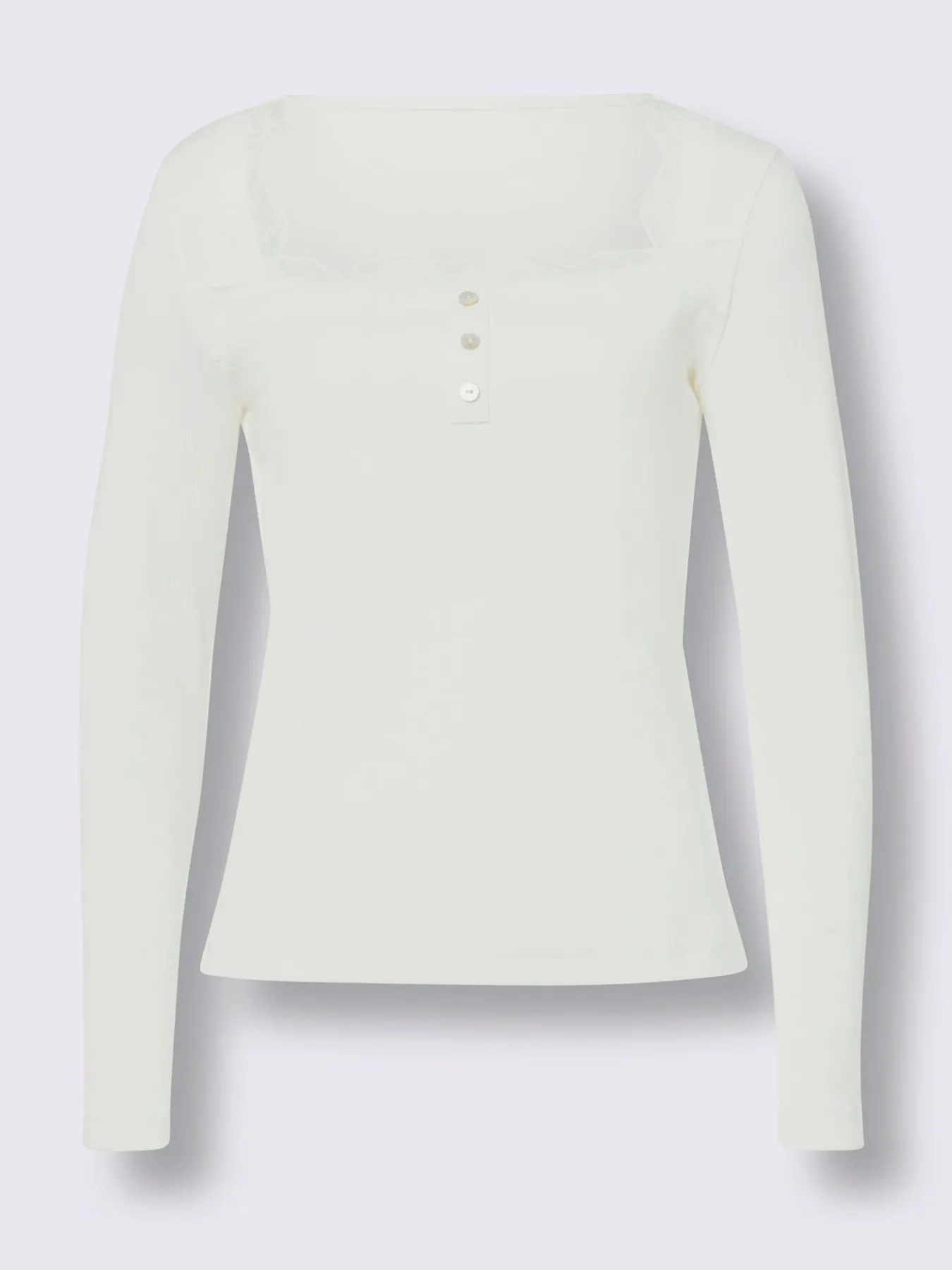 T-shirt à manches longues détails en dentelle tendance