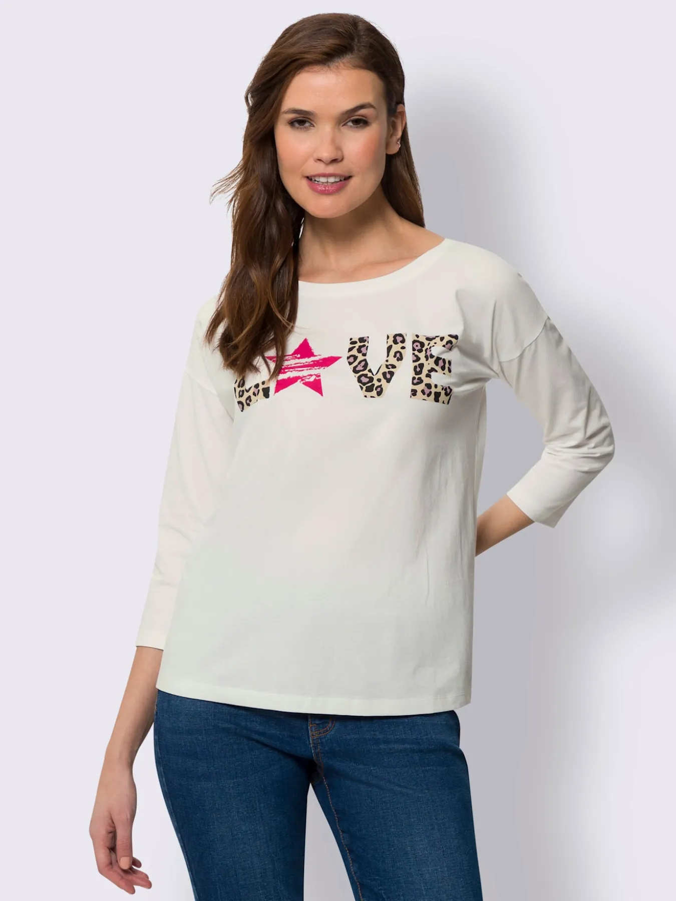 T-shirt à manches longues inscription tendance