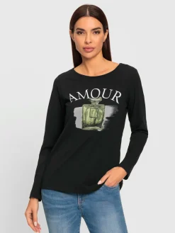 T-shirt à manches longues imprimé assorti