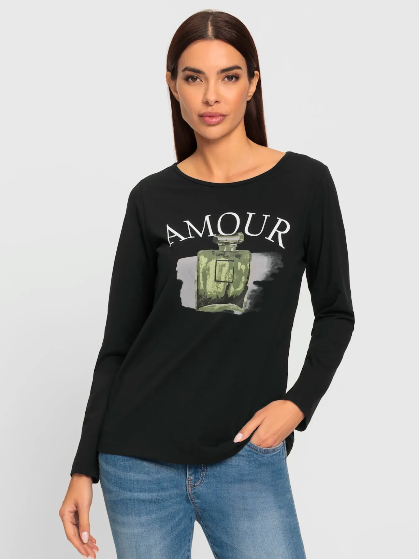T-shirt à manches longues imprimé assorti
