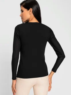 T-shirt à manches longues manches en maille