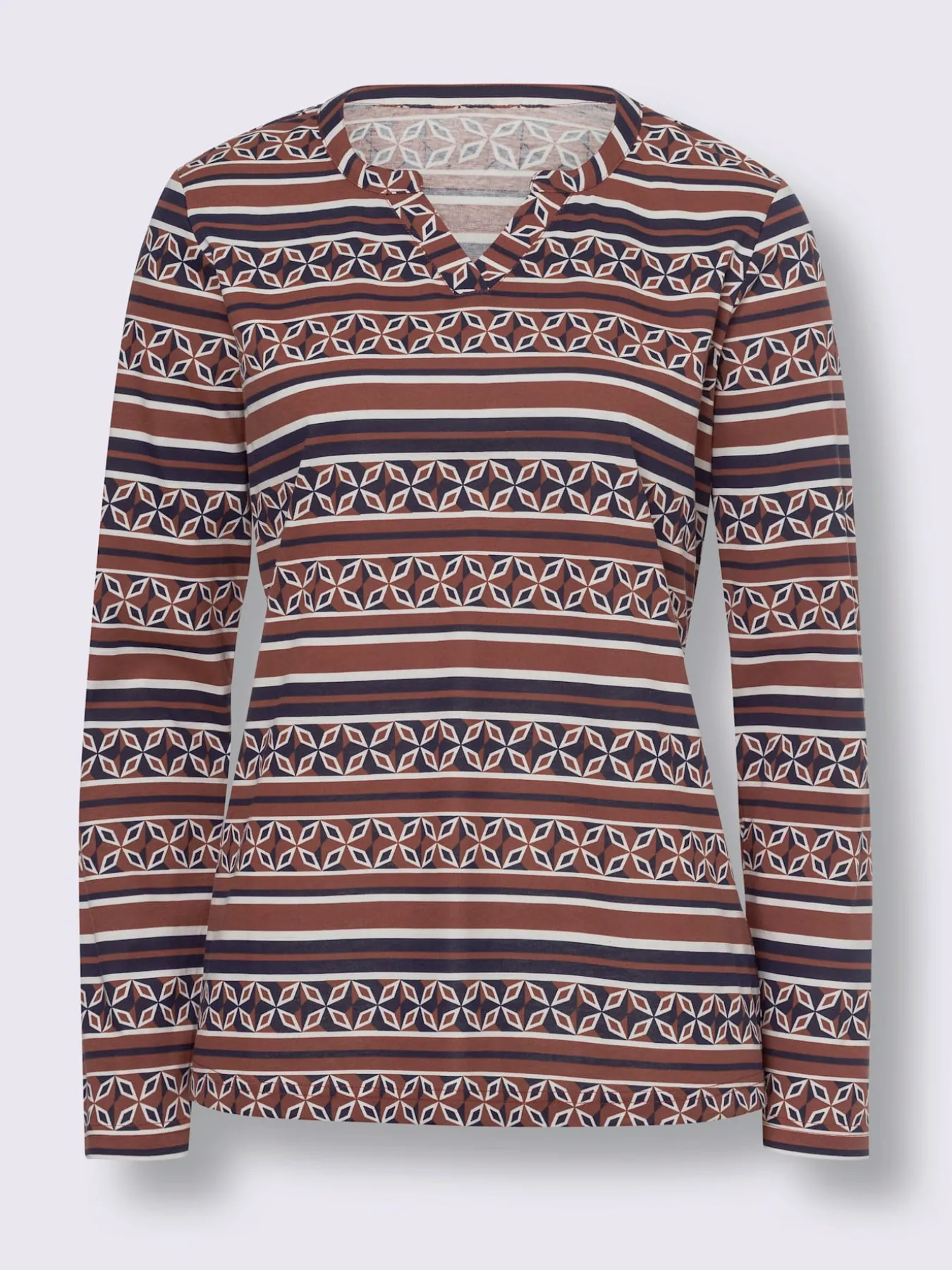 T-shirt à manches longues mélange de motifs
