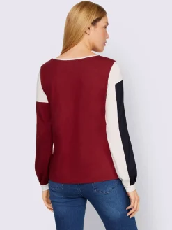 T-shirt à manches longues motif color block tendance