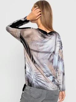 T-shirt à manches longues motif imprimé exclusif