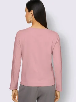 T-shirt à manches longues petites pierres fantaisie sur l'encolure