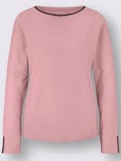 T-shirt à manches longues petites pierres fantaisie sur l'encolure