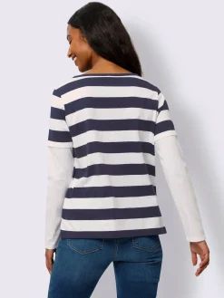 T-shirt à manches longues rayures tendance