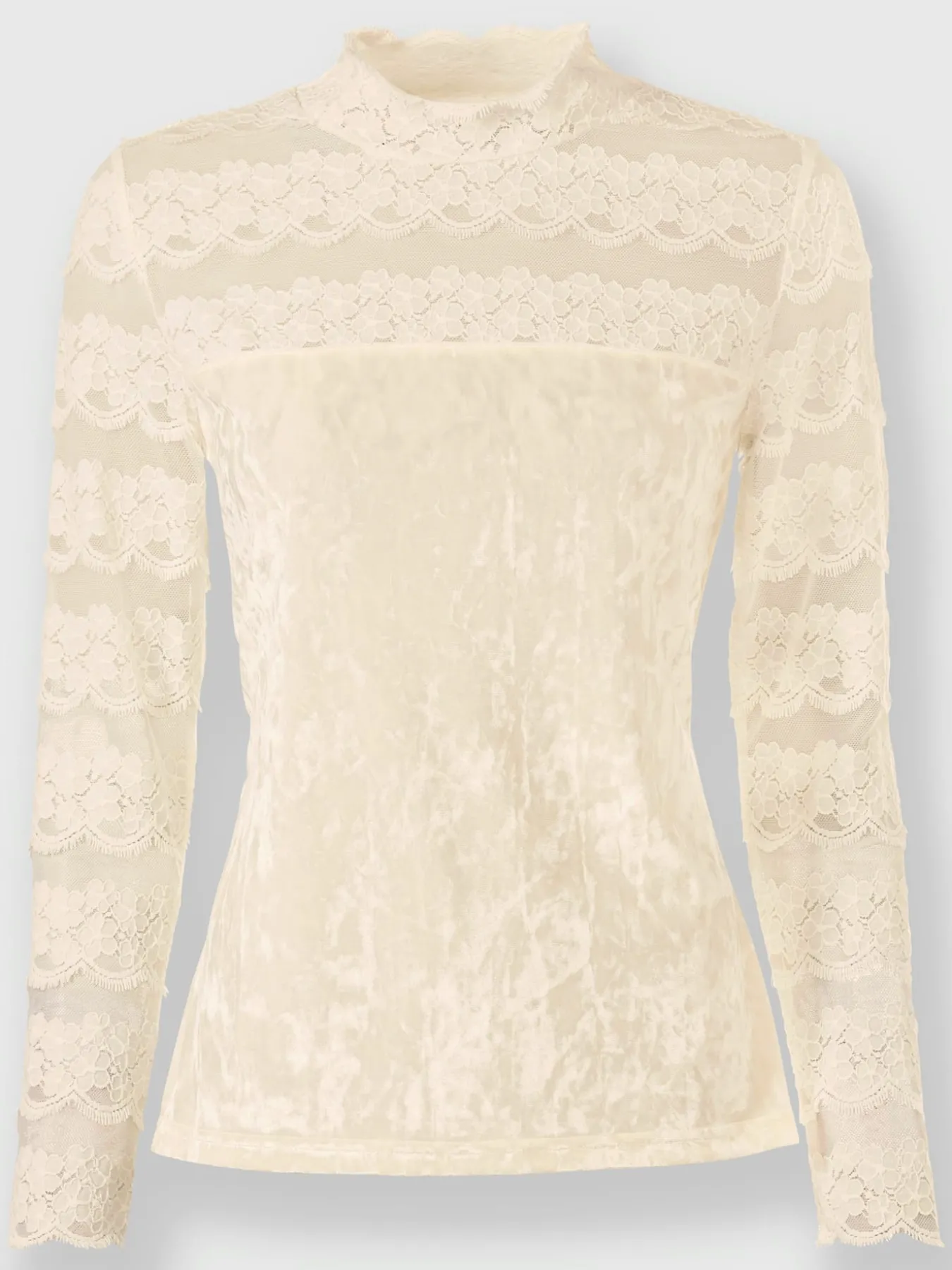T-shirt à manches longues velours élastique brillant
