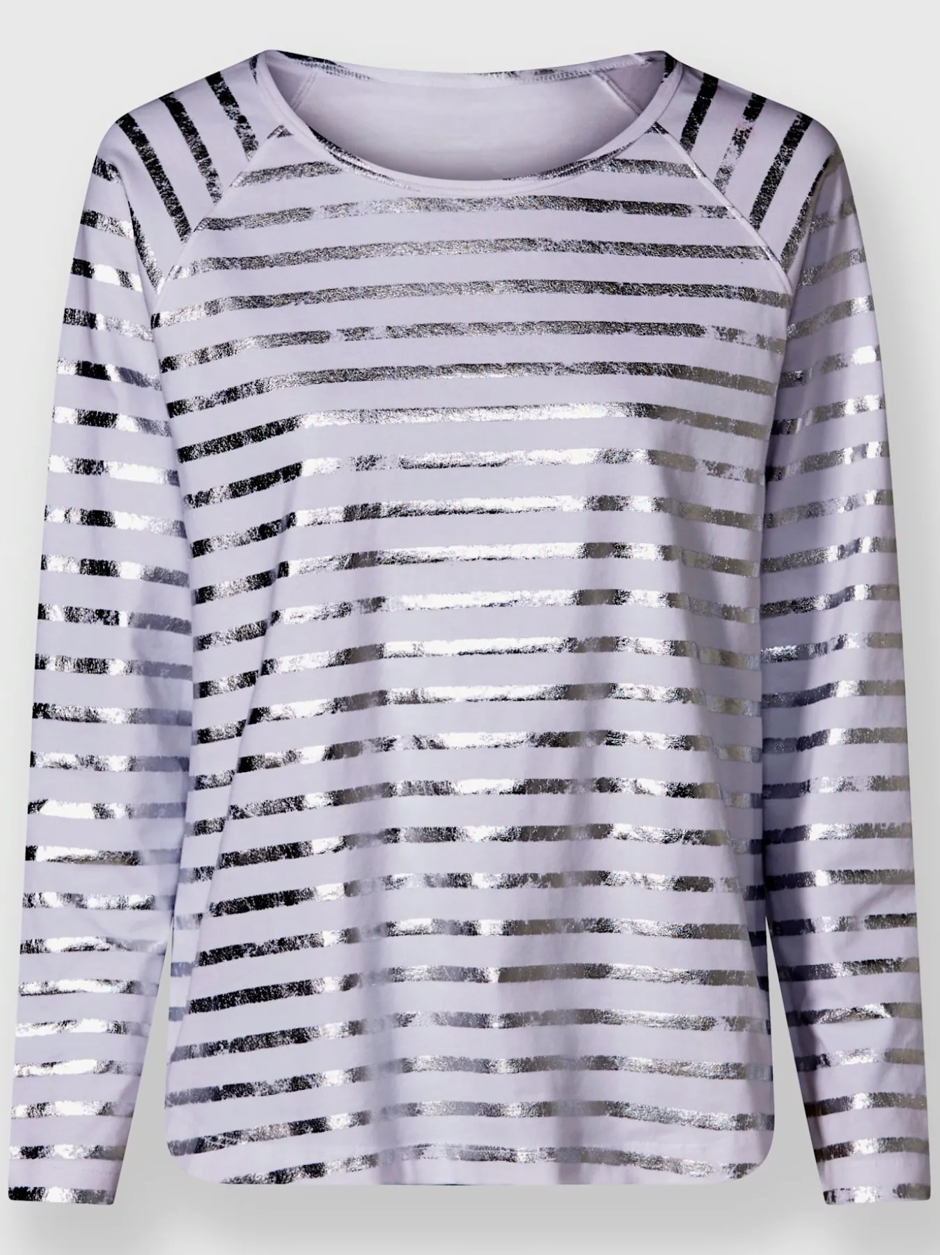 T-shirt à rayures imprimé feuille brillant