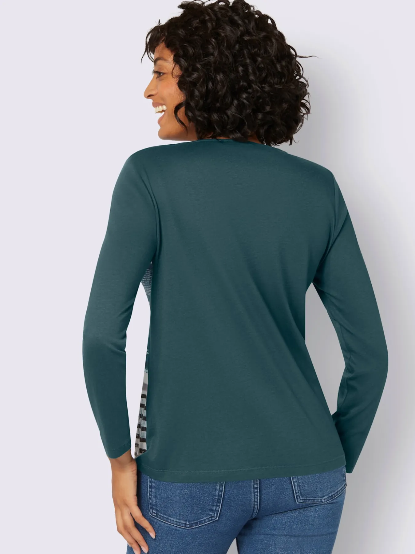 T-shirt avec un imprimé tendance et manches longues