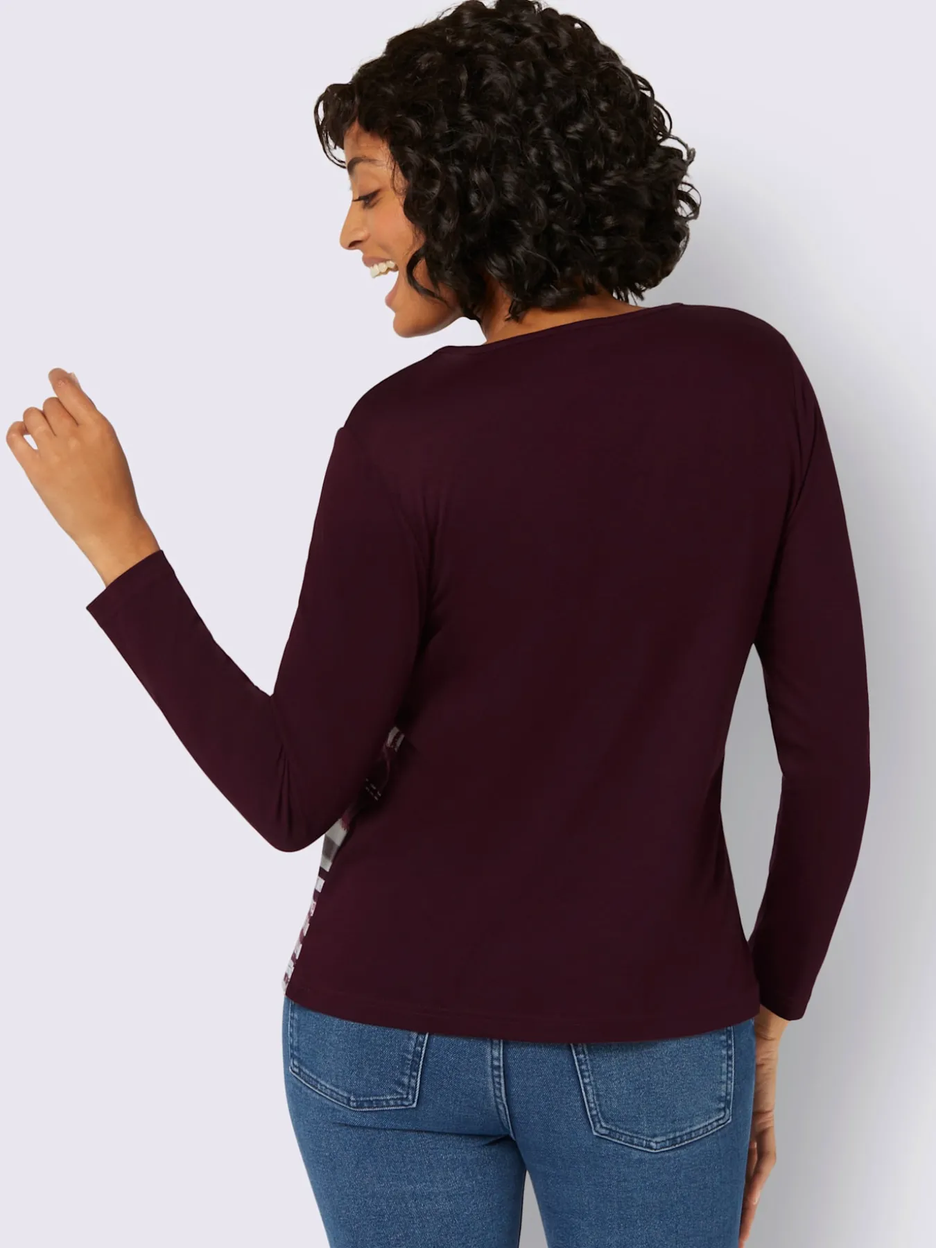 T-shirt avec un imprimé tendance et manches longues