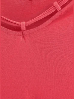 T-shirt col v avec cordons