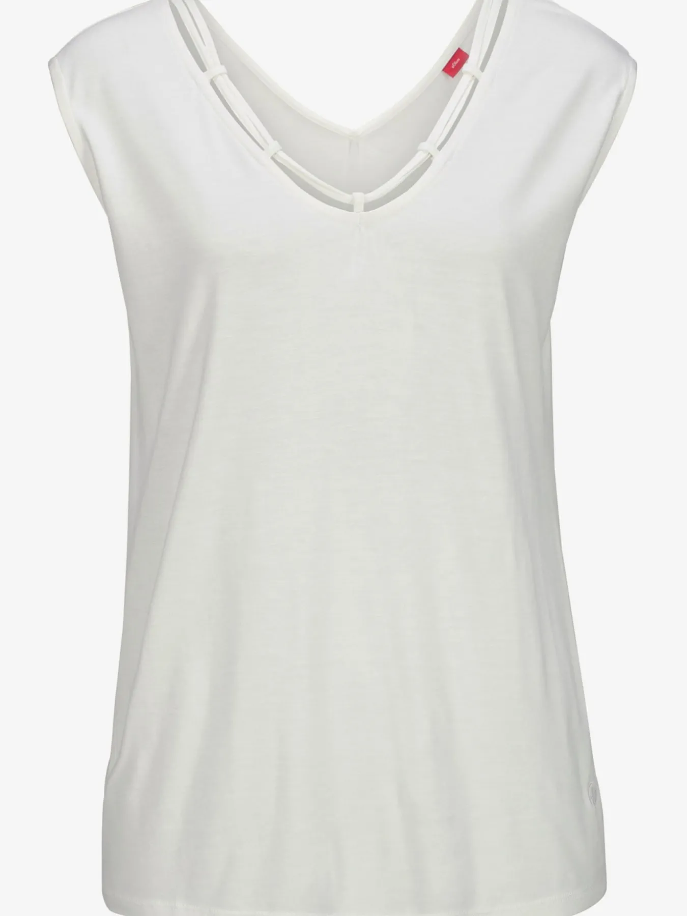 T-shirt col v avec cordons