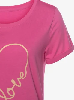 T-shirt de nuit chemise de nuit avec imprimé cœur