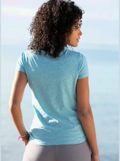 T-shirt de plage imprimé devant sur le côté pour un look vintage tendance