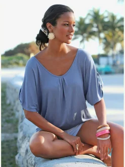 T-shirt de plage joli détail crochet au dos