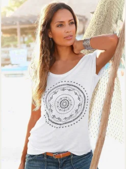 T-shirt de plage t-shirt avec imprimé tendance devant