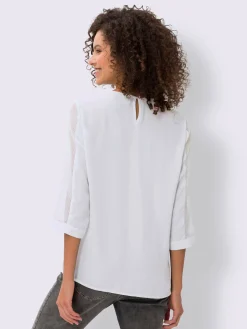 T-shirt empiècements résille, allure élégante
