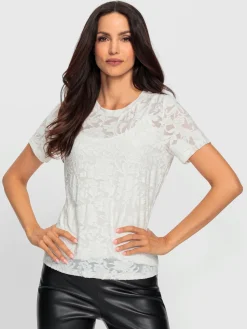 T-shirt en dentelle avec dentelle