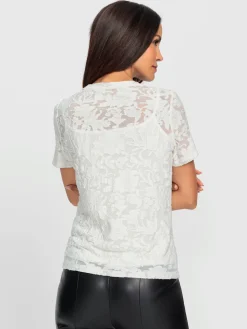 T-shirt en dentelle avec dentelle