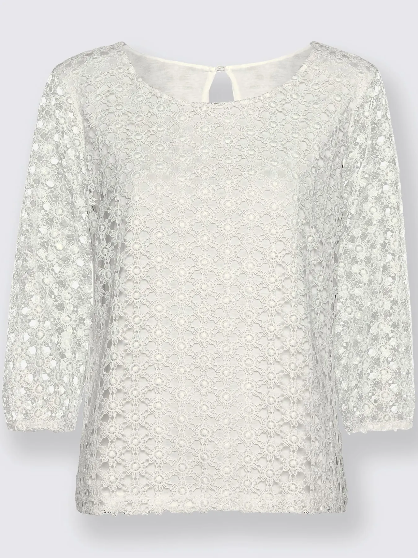 T-shirt en dentelle dentelle aux manches