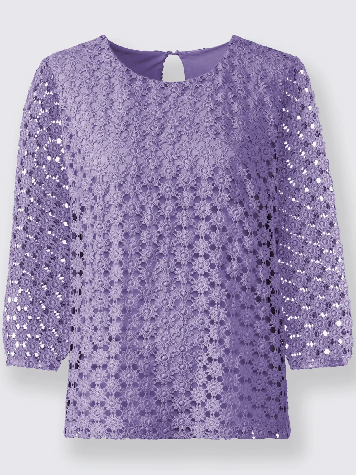 T-shirt en dentelle dentelle aux manches