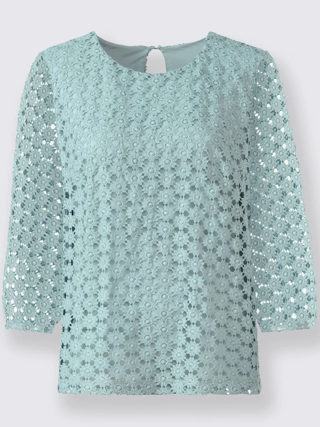 T-shirt en dentelle dentelle aux manches
