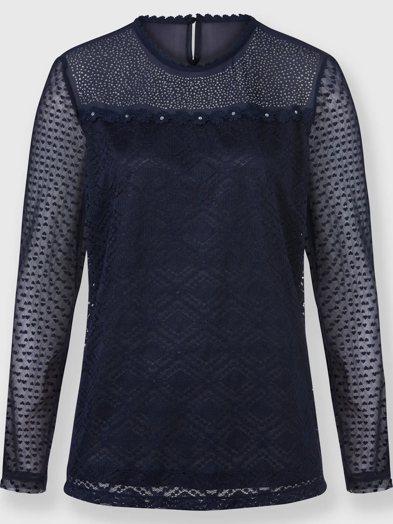 T-shirt en dentelle opaque avec doublure