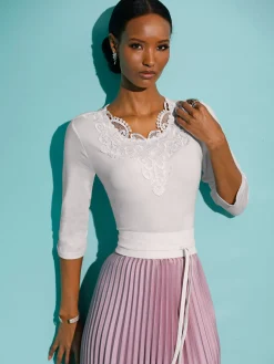 T-shirt en dentelle qualité lyocell