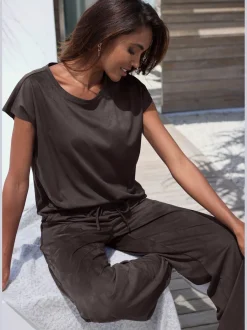 T-shirt en synthétique velours
