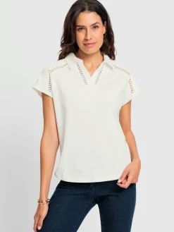 T-shirt en v bande en dentelle filigrane