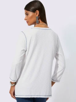 T-shirt en v jacquard en jersey tendance