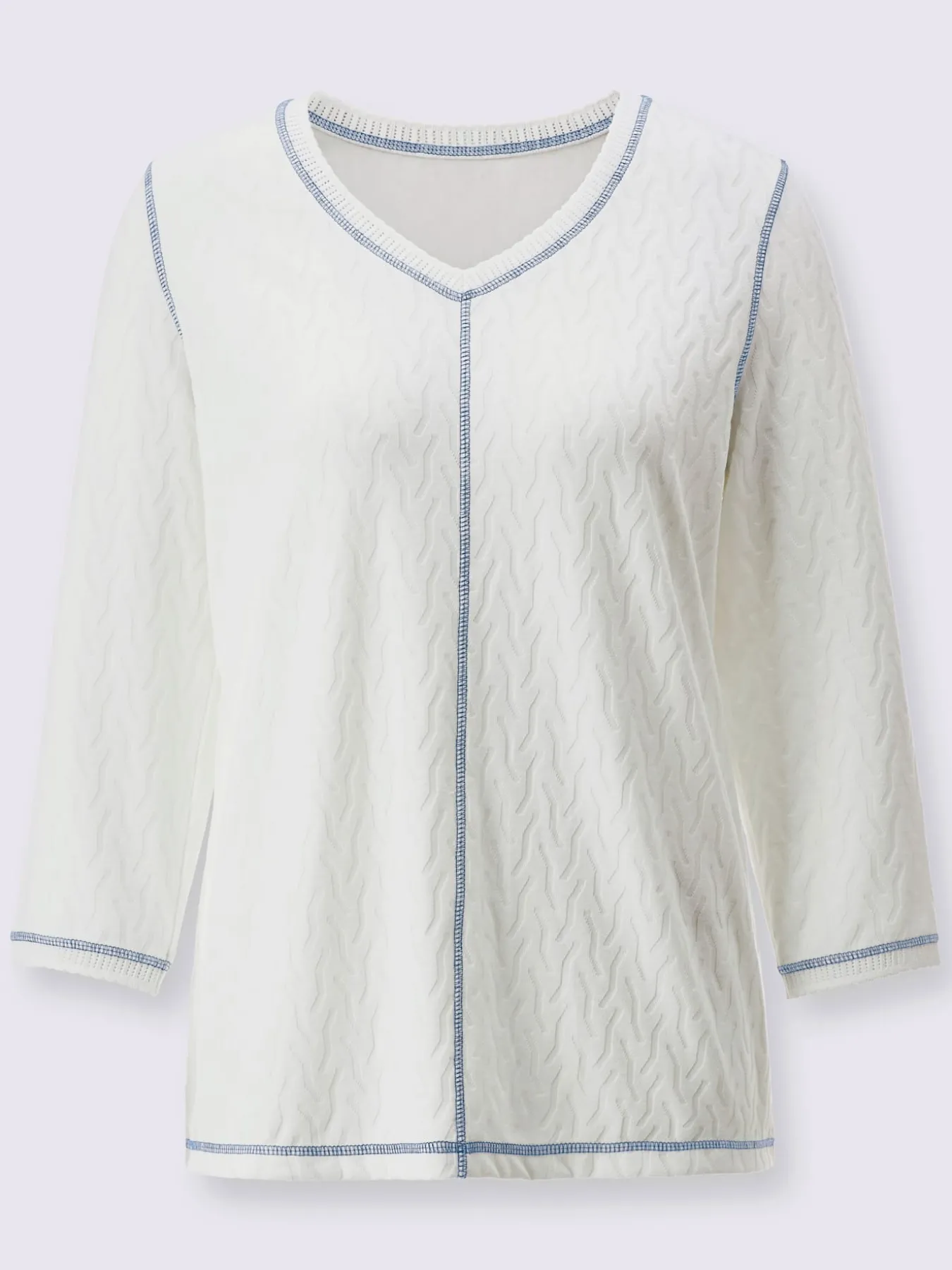 T-shirt en v jacquard en jersey tendance