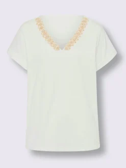 T-shirt en v pierres brillantes fantaisie