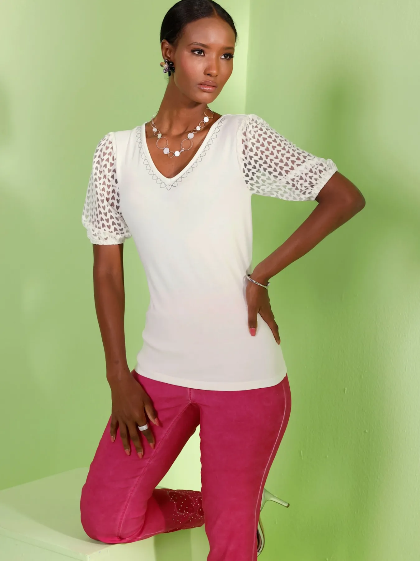 T-shirt en v viscose