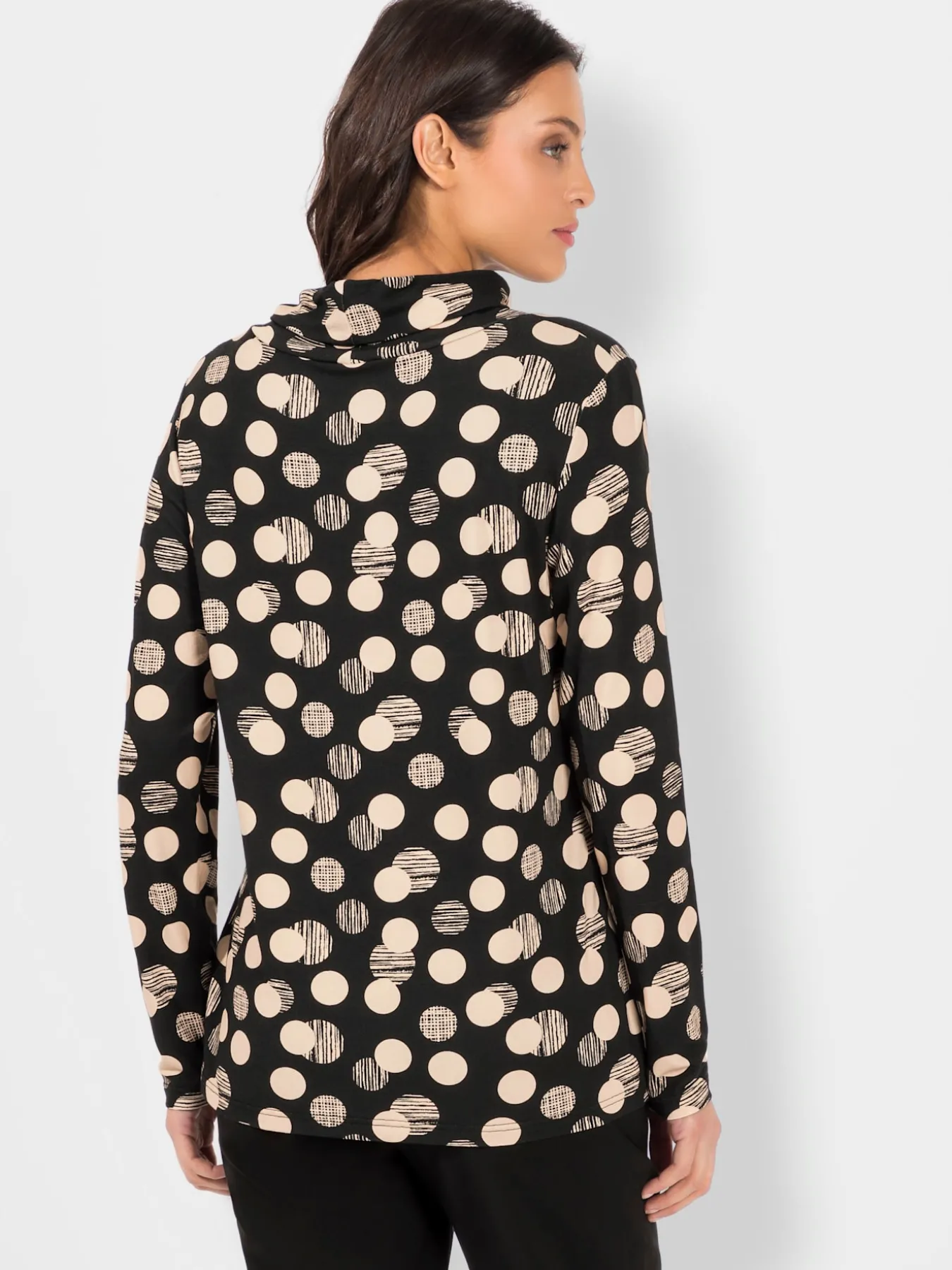 T-shirt en viscose à poids col roulé manches longues