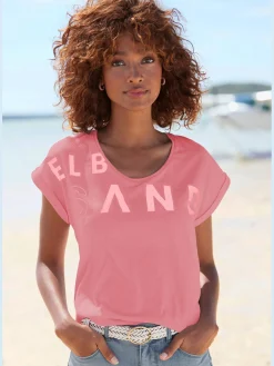 T-shirt encolure côtelée