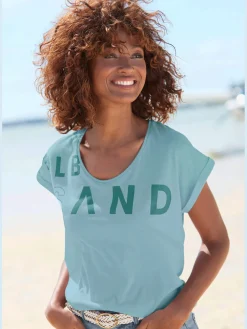T-shirt encolure côtelée