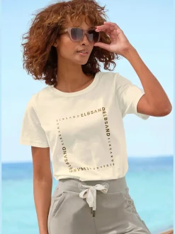 T-shirt encolure ronde avec bords côtes