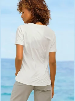 T-shirt encolure ronde avec bords côtes