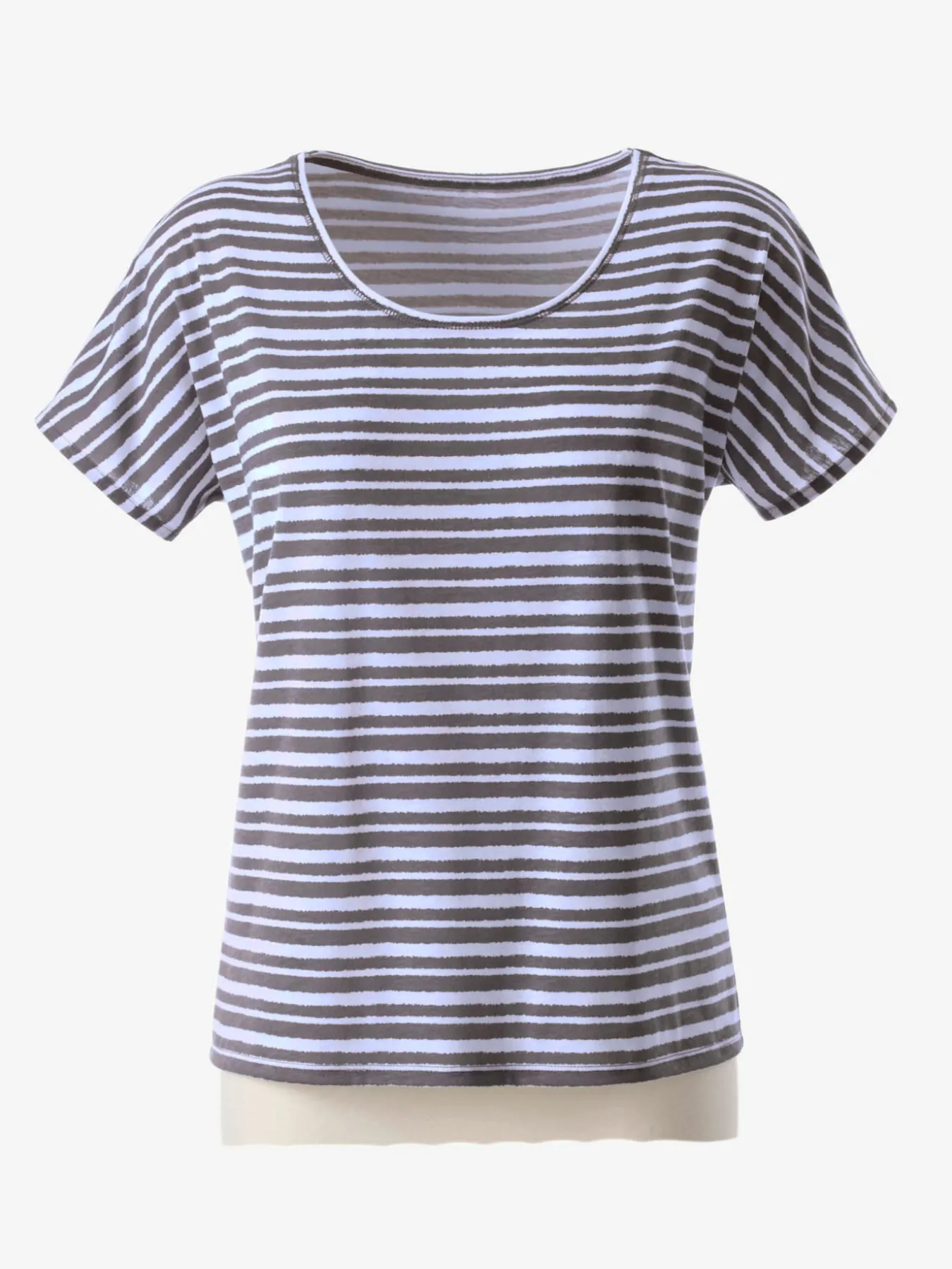 T-shirt femme col rond classique à rayures