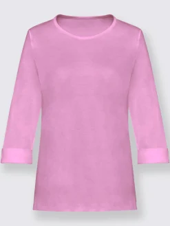 T-shirt femme confortable manches 3/4 à revers