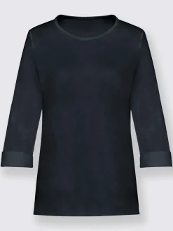 T-shirt femme confortable manches 3/4 à revers