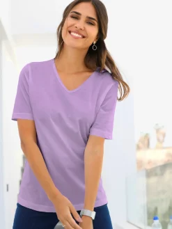 T-shirt femme simple confortable col v